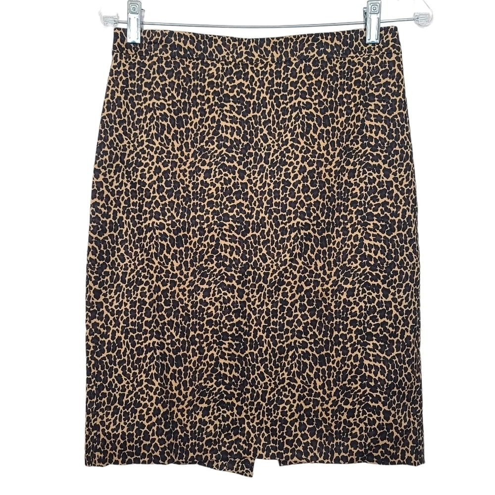 J. Crew Factory Animal Print Pencil Skirt 0